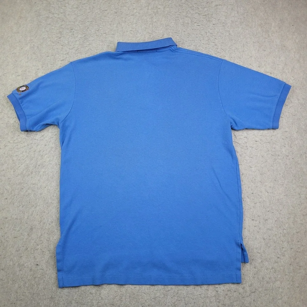 Vintage Polo Ralph Lauren Shirt Mens M Blue Short Sleeve Golf Logo USA‎